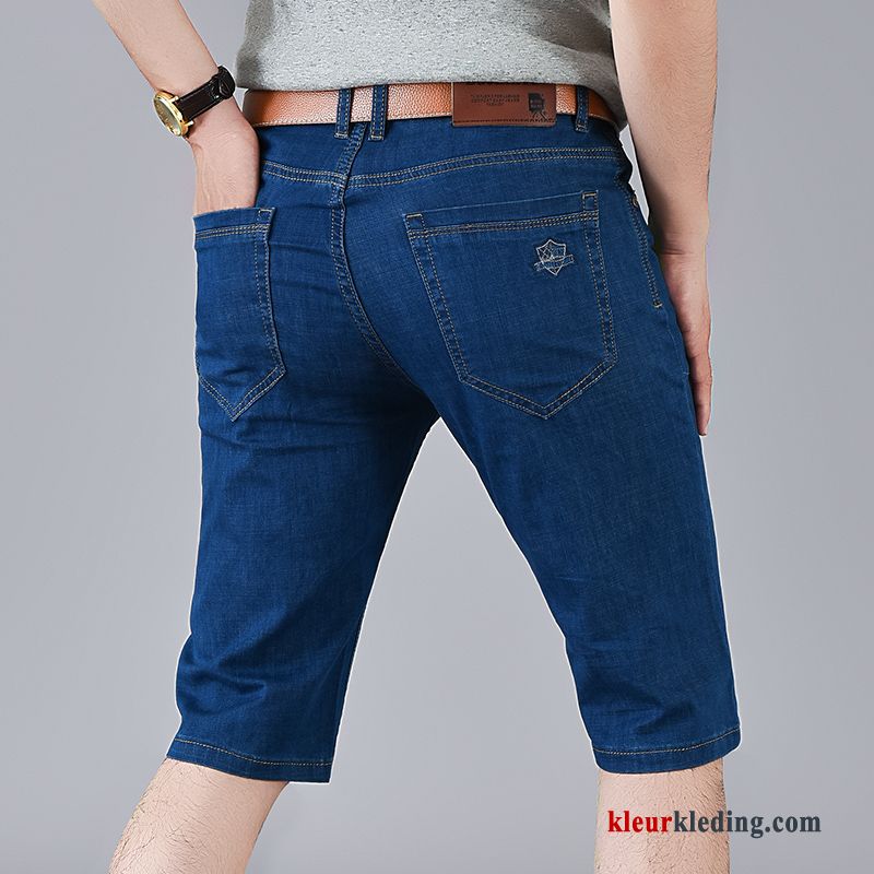 Denim Korte Broek Donkerblauw Mannelijk Heren Casual Zomer Trend