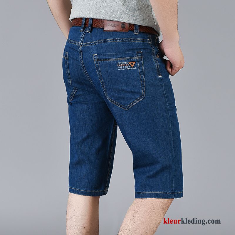 Denim Korte Broek Donkerblauw Mannelijk Heren Casual Zomer Trend