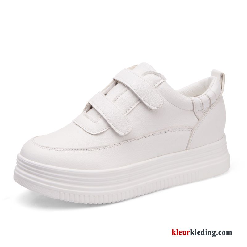 Platform Schoenen Casual Sleehak Sport Herfst Schoenen Platform Laag Velcro Dames Wit