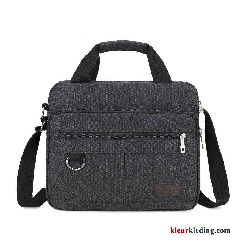 Schoudertas Handtas Aktetas Heren Messenger Tas Casual Business Canvas Bruine